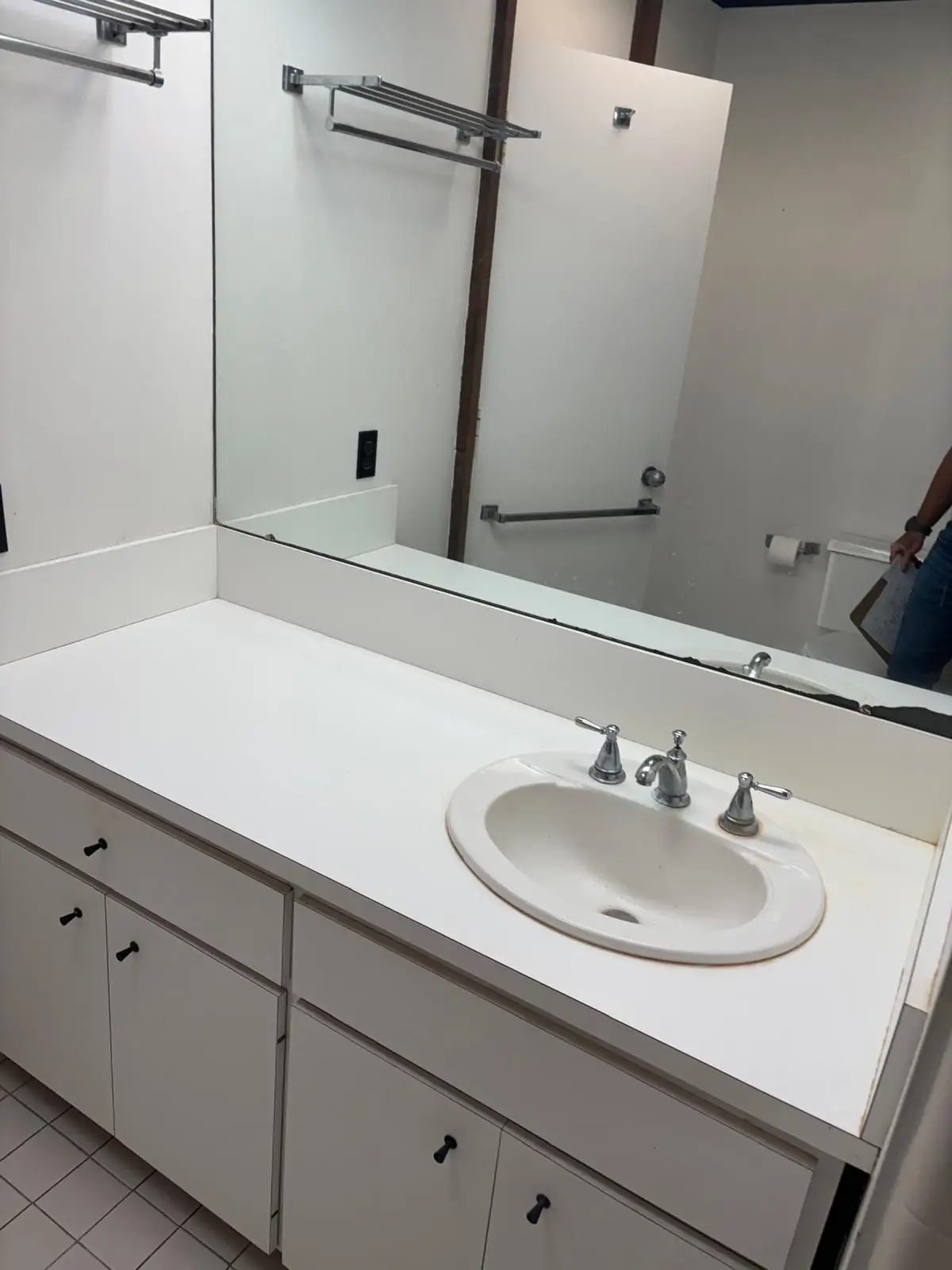 Before: bathroom vanity upgrade