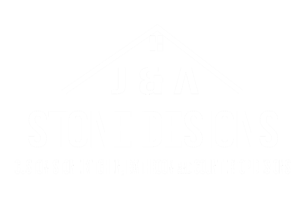 Logo of "J & M Stone & Sons Roofing and Building Contractors," featuring a roof icon above the company name.