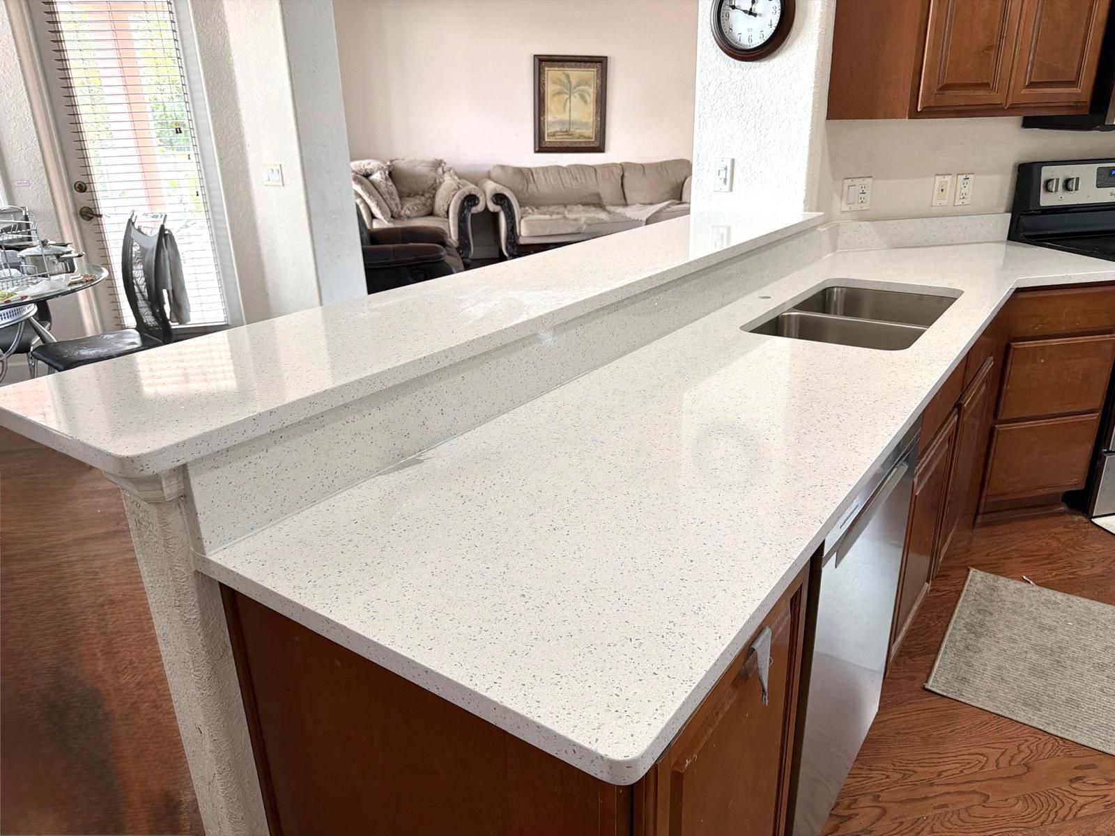 J&A Stone Designs Auburndale completed quartz countertop project