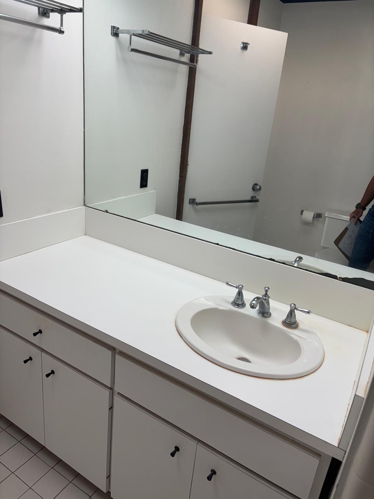 Before: Quartz bathroom vanity install