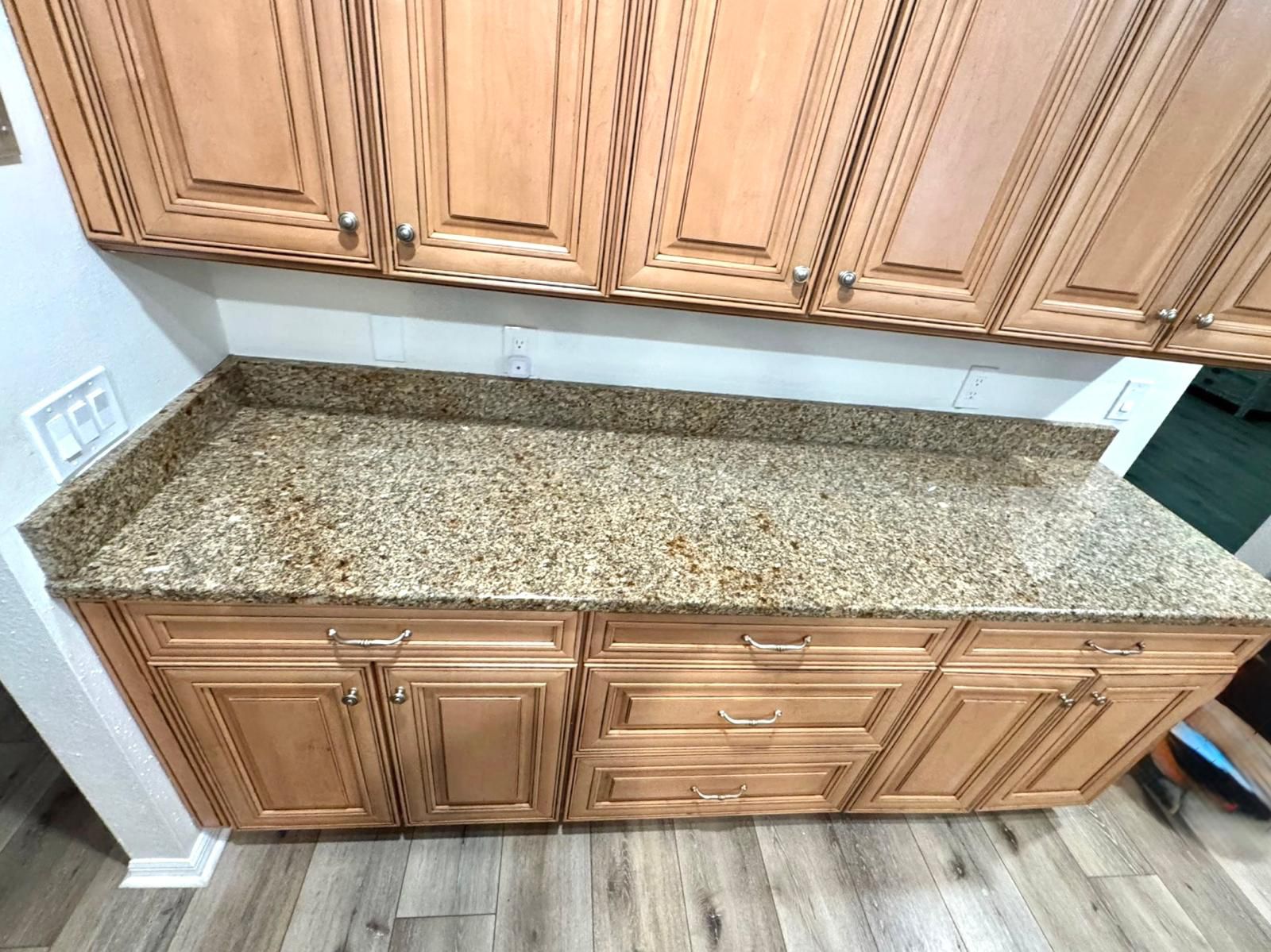 Before: Kitchen countertop replacement with quartz