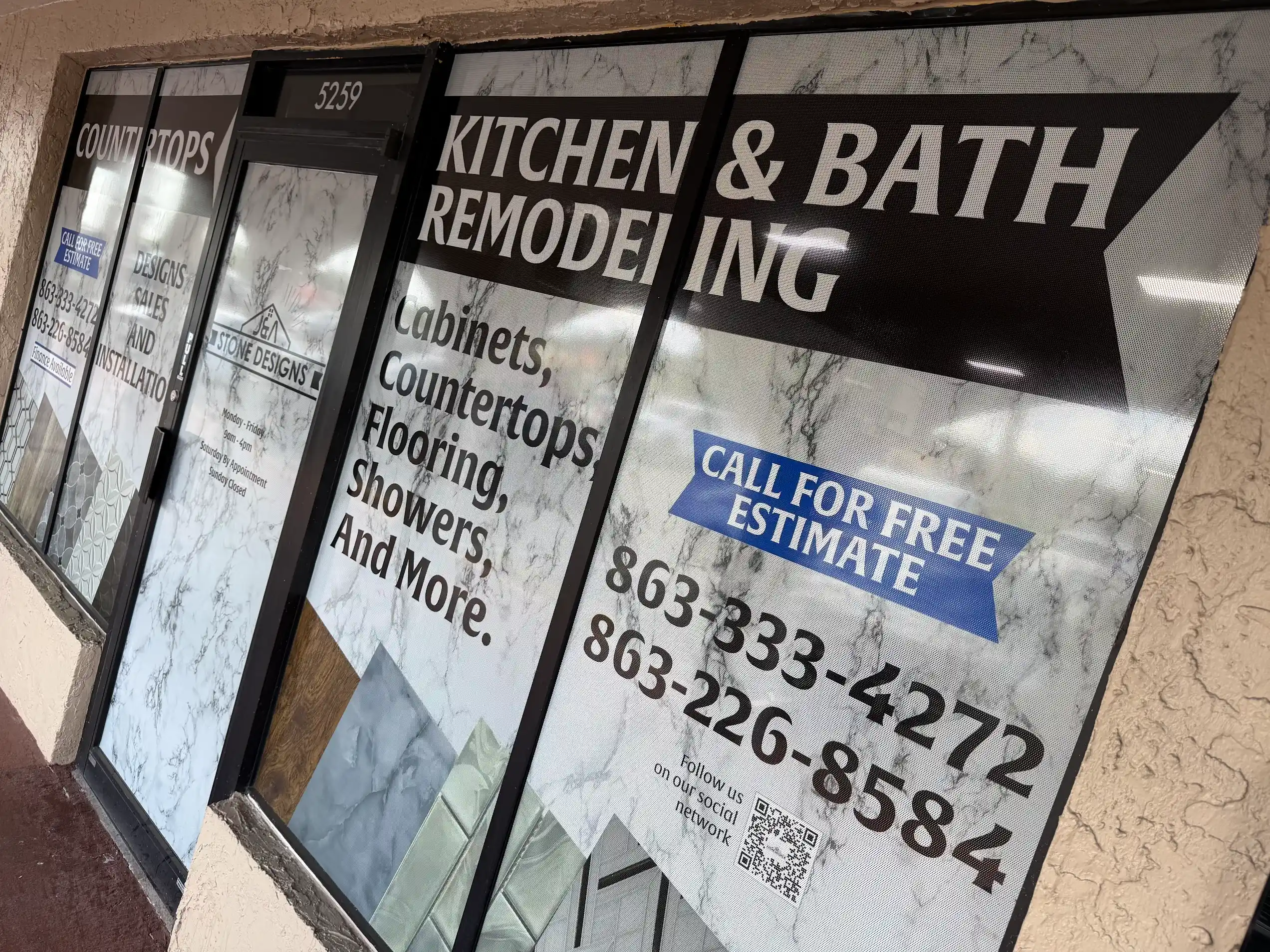 Contact J&A Stone Designs for free on-site countertop and flooring estimates in Polk County Florida