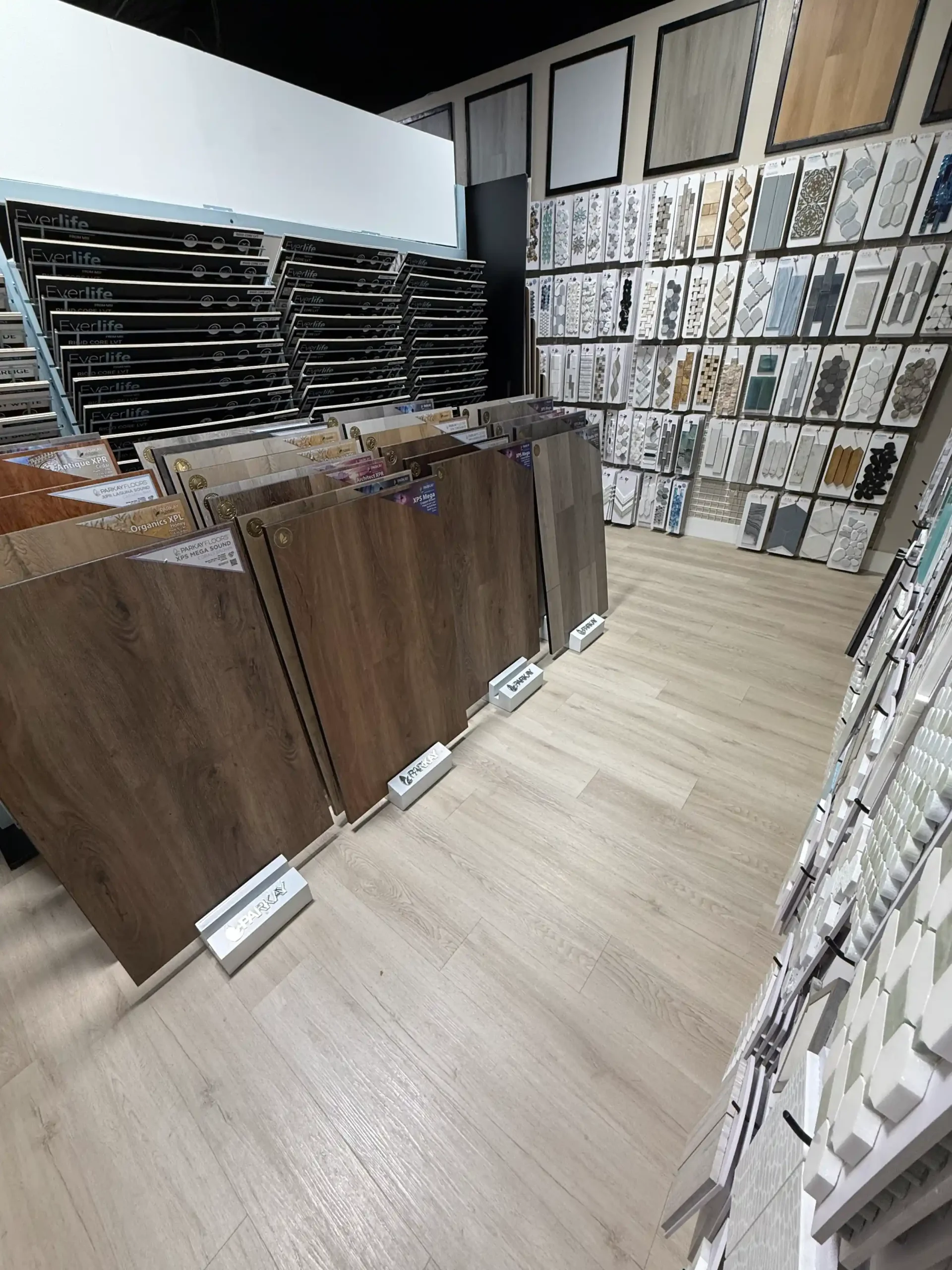 J&A Stone Designs Lakeland flooring sample wall