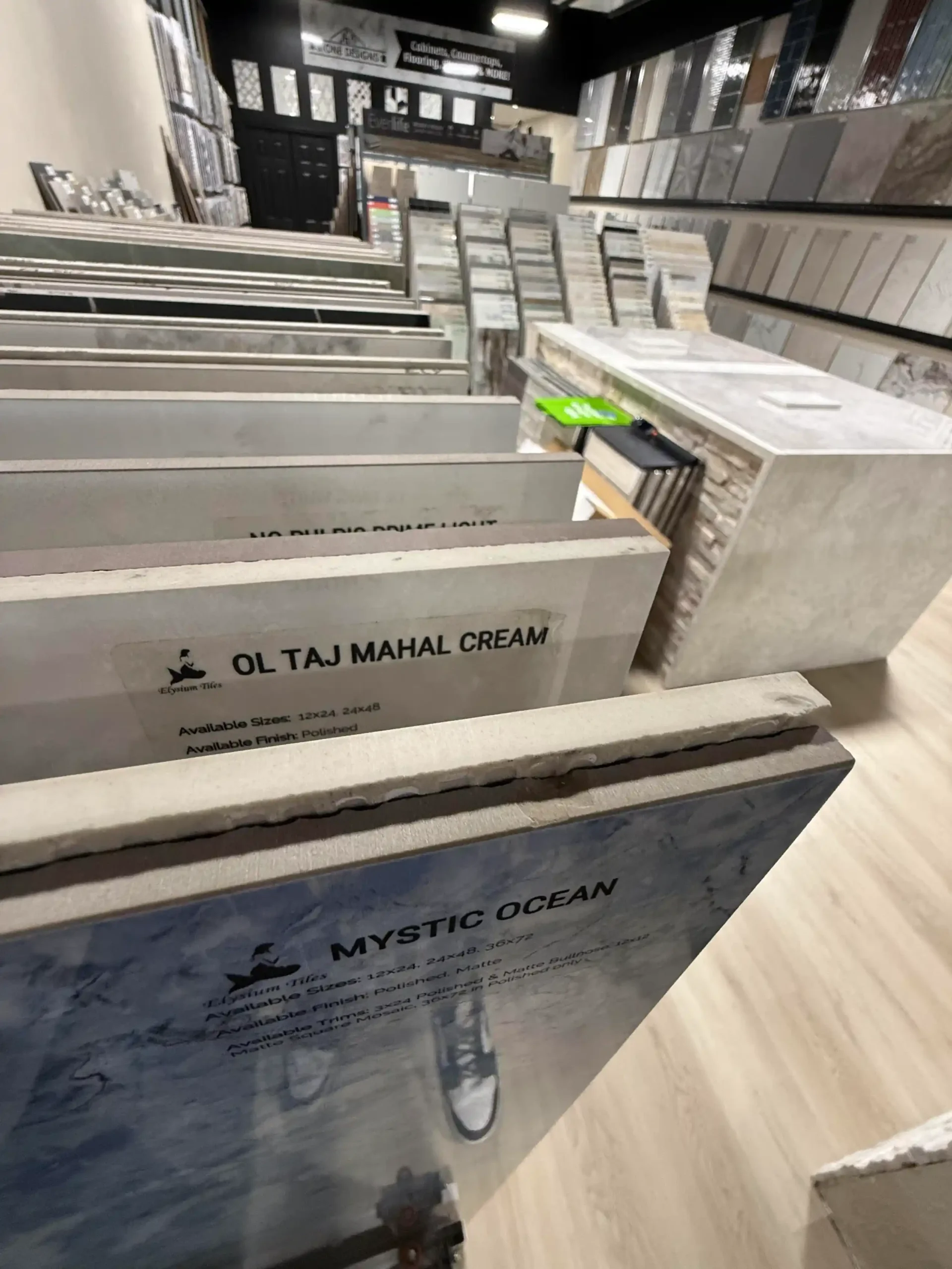J&A Stone Designs Lakeland showroom flooring display