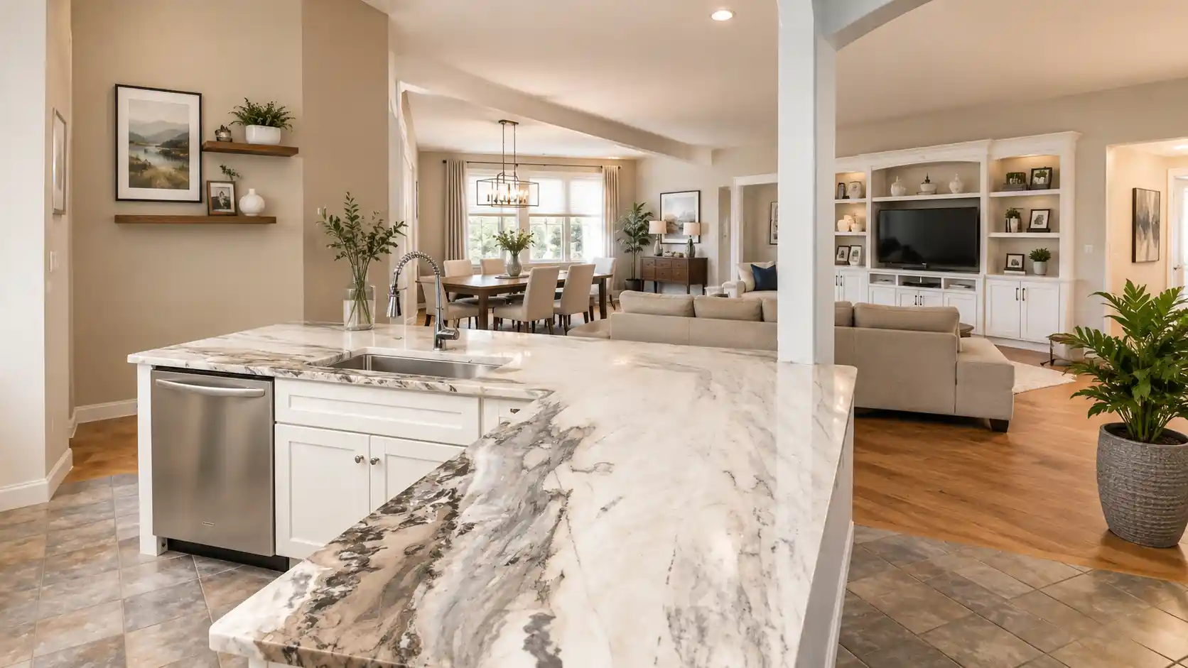 Marble countertops installed by J&A Stone Designs near Auburndale, FL